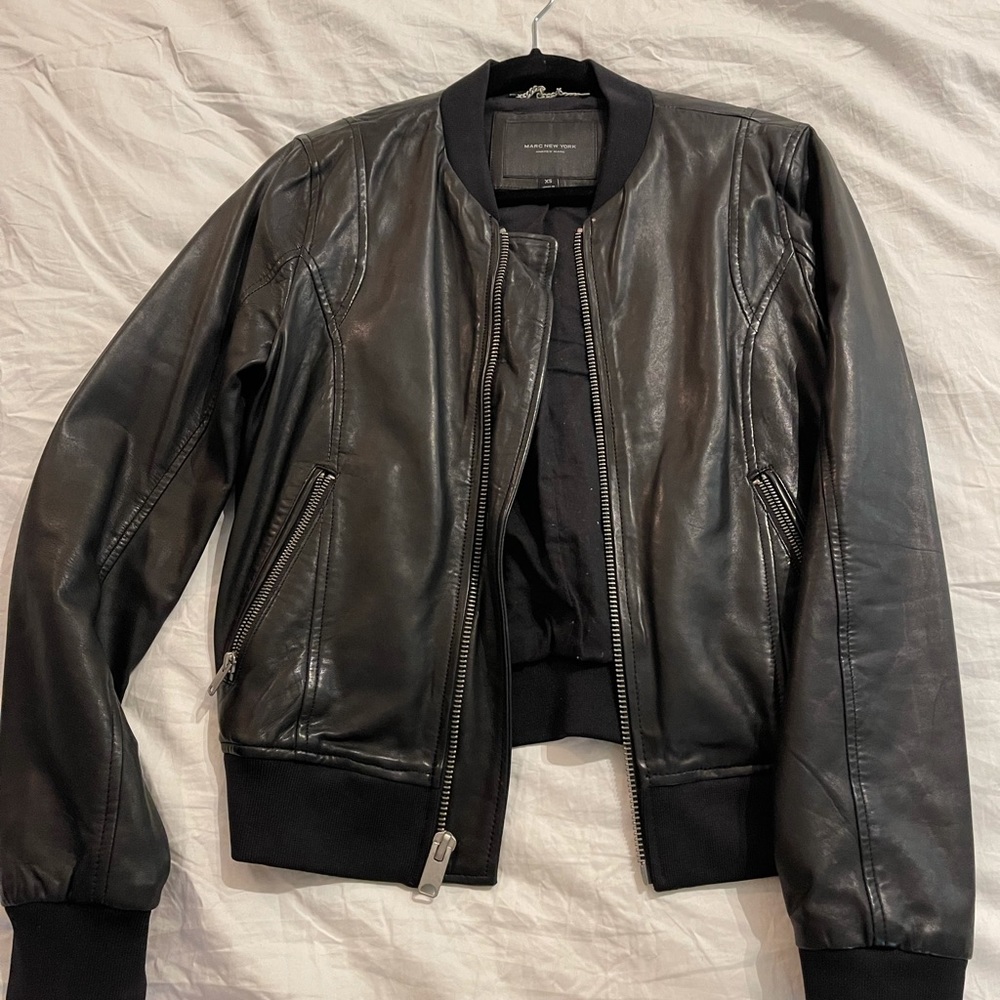 Andrew Marc leather bomber jacket